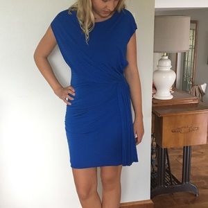 Flattering Blue Ruched Dress